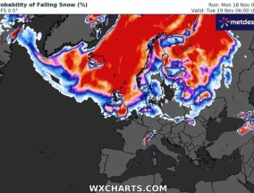 英国最新降雪：随着残酷的北极火线地区的出现，地图变成了红色和紫色