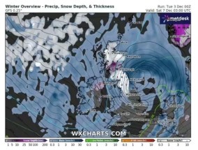 英国天气：新地图显示雪弹袭击英国的确切日期